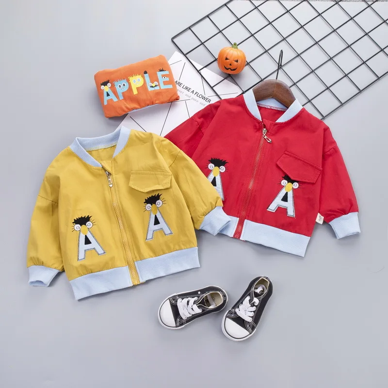 

2019 Autumn Clothing 0-4 Baby Lettered AA Jacket Korean-style Joint Coat Single Blouse Childrenswear