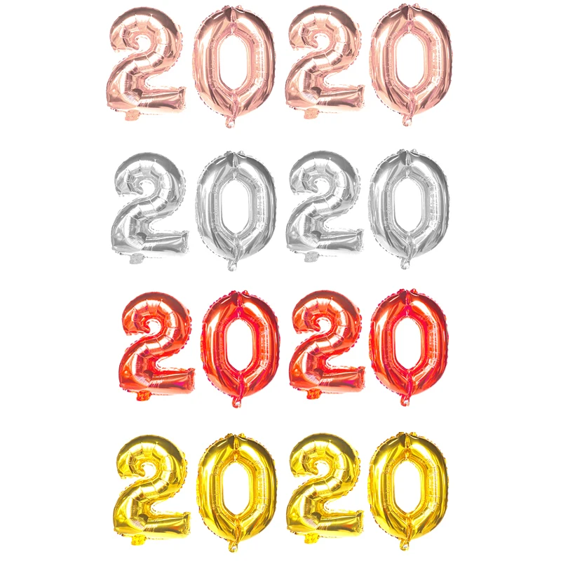 

2020 Happy New Year Aluminum Foil Balloons Home New Year Decoration Festival Party Background Decoration Supplies