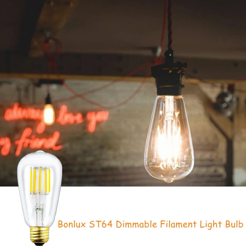 Dimmable ST64 светодиодный старинный Suqirrel клетка лампа накаливания 10 Вт E26