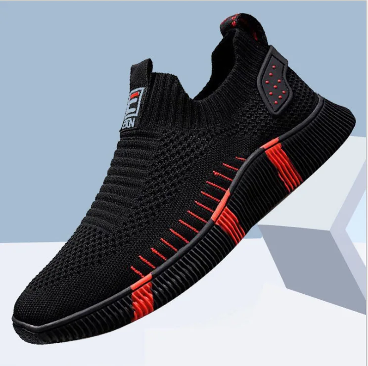 Summer Men Mesh Breathable Sneakers Soft Bottom Flat Slip-On Running Shoes Casual Footwear Wearable Zapatillas Hombre