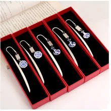 Горячая классический дизайн сплав синий и белый фарфоровая закладка для документов книжная Закладка Diy подходит для подарка школы офиса