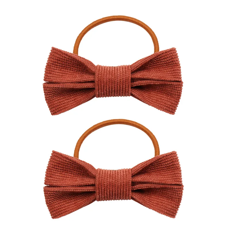 2 шт./лот, милые вельветовые банты для волос для девочек, однотонные бархатные банты для волос ручной работы, резинки для волос, Детские аксессуары для волос - Цвет: 1