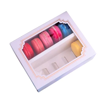 

10pcs/set Paperboard Biscuit Storage Wedding Macarons Box Baking Accessories DIY With Window Home Cake Packaging Decoration Gift