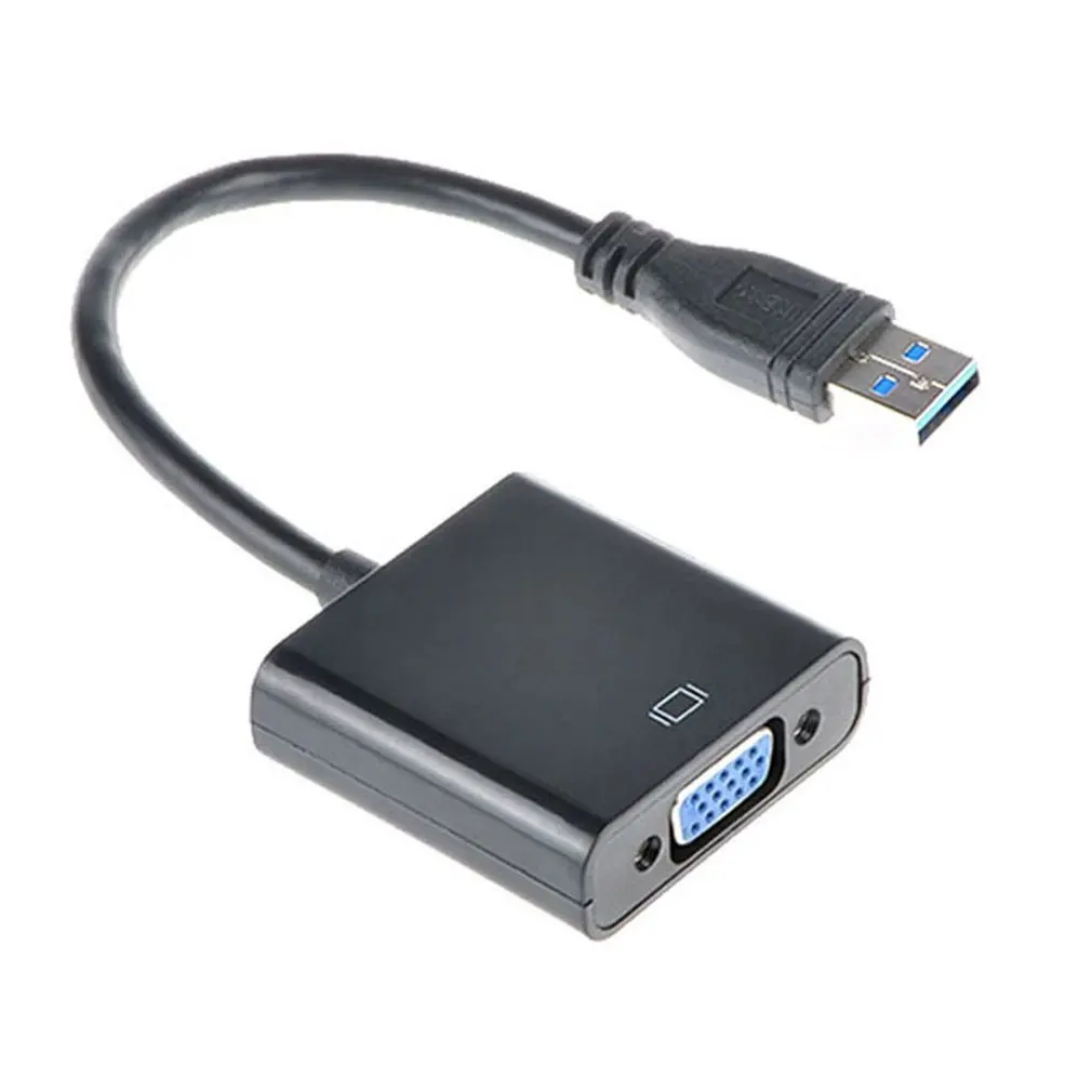 1 шт. USB 3,0 к VGA Графический конвертер карты дисплей кабель адаптер 1080P черный