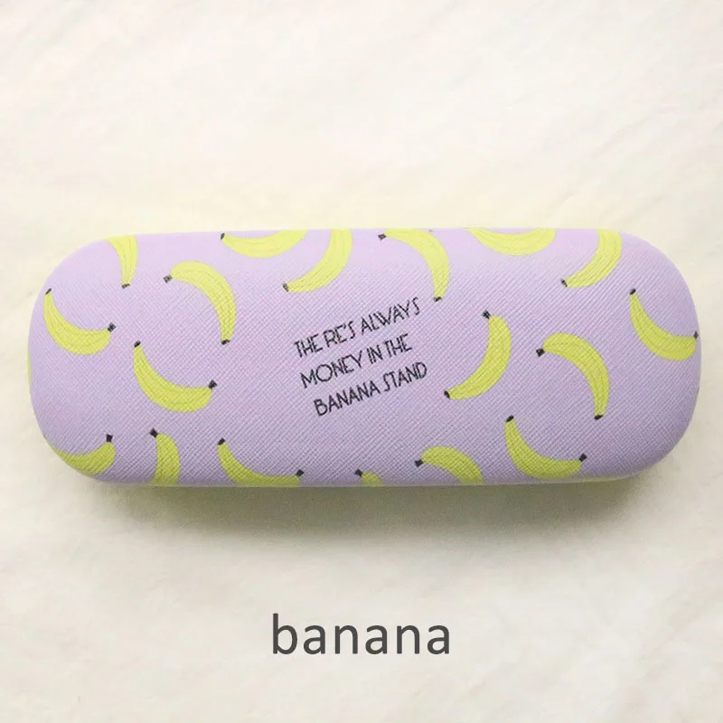 banana Коробка для солнцезащитных очков портативный Чехол для очков Жесткий протектор для очков 1 шт. фрукты ярких цветов узор из искусственной кожи - Цвет: banana