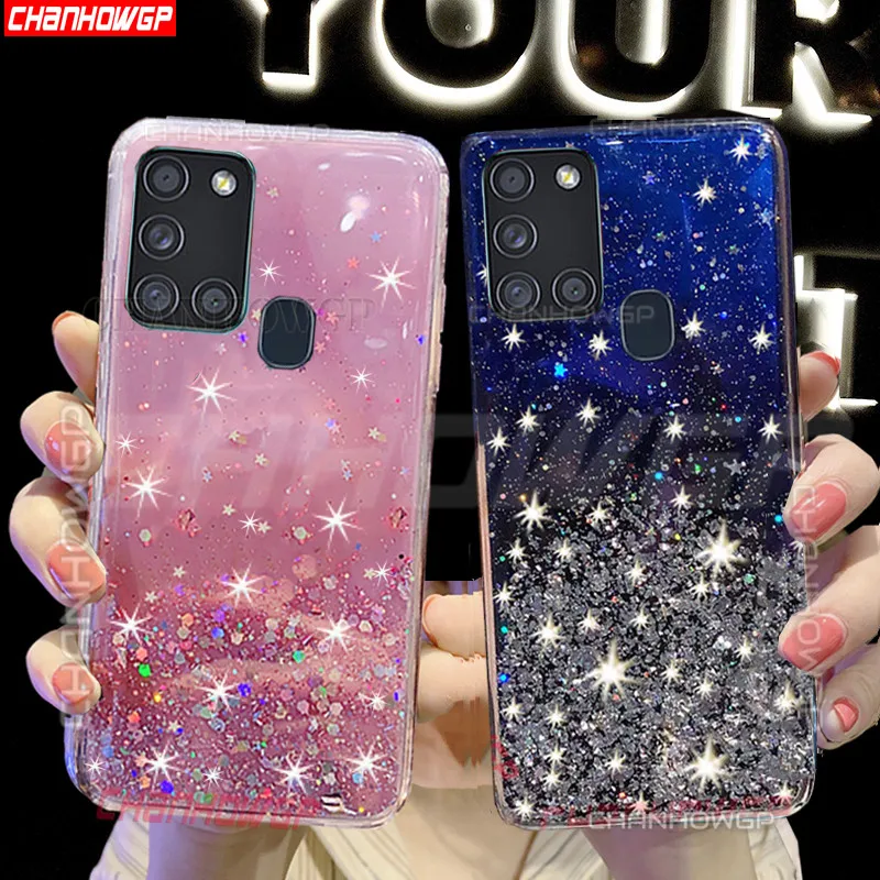 Glitter Soft TPU Case for Samsung Galaxy A21S Transpartent Bling
