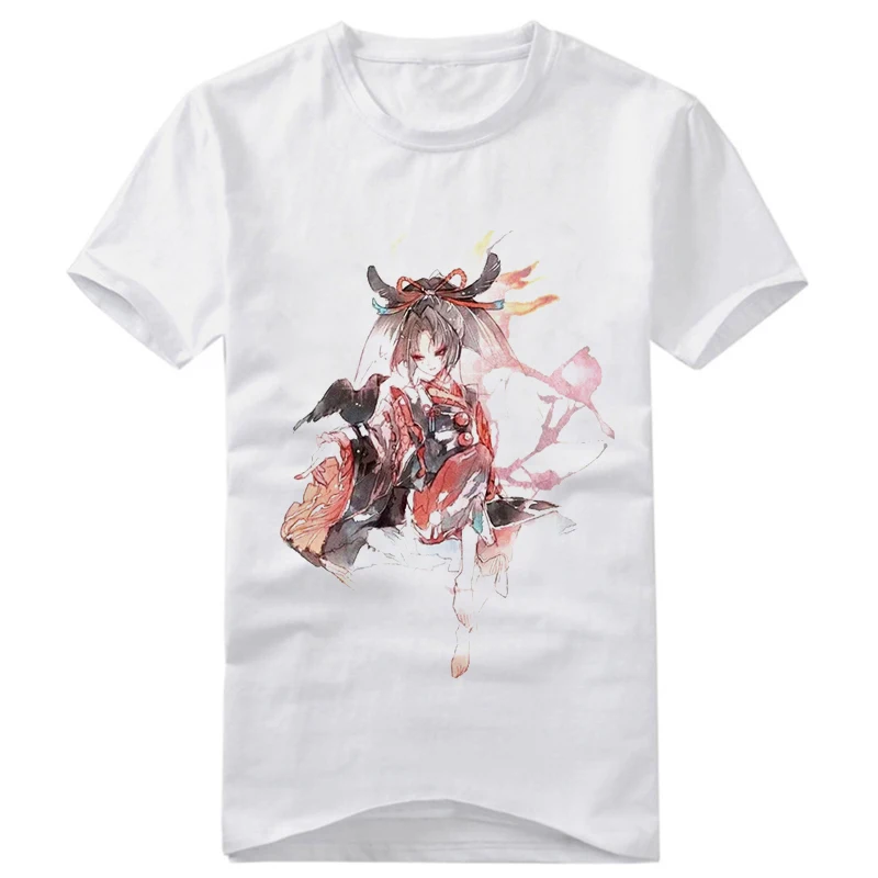 Футболка с японским рисунком Touken Ranbu, аниме Tsurumaru Kuninaga, унисекс, Повседневная футболка с коротким рукавом, карнавальный костюм, футболка с принтом