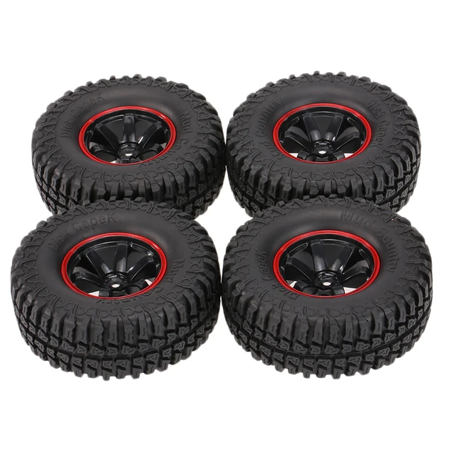 Pack of 4 1.9 Inch 1/10 Scale 103mm Tires with Wheel Rim for 1/10 TRX4 D90 SCX10 CC01 RC Rock Crawler