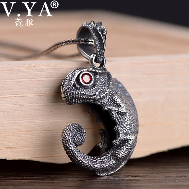 V.YA colgante de plata 925 con forma de lagarto para hombre y mujer,  colgante de cadena de animales tailandeses de plata pura S925, joyería| Colgantes| - AliExpress
