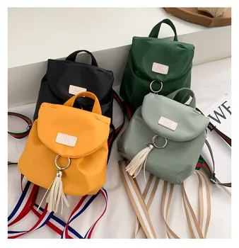 

2020 Backpack Women Backpack Solid Tassels Waterproof Women Shoulder Bag Fashion School Bag For Teenage Girl School Backpacks