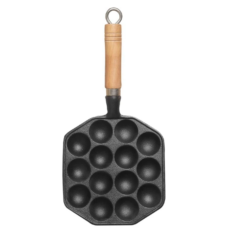 Takoyaki Pan 14 Holes Home Kitchen 14- Cavity Baking Mold Octopus Ball Maker Grill Plate Black | Дом и сад