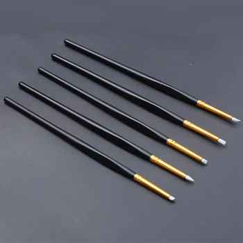 

5Pcs Nail Art Carving Carving Pen Kit Silicone Head Wooden Handle Painting Brushes for 3D Effect Shaping Drawing Tools