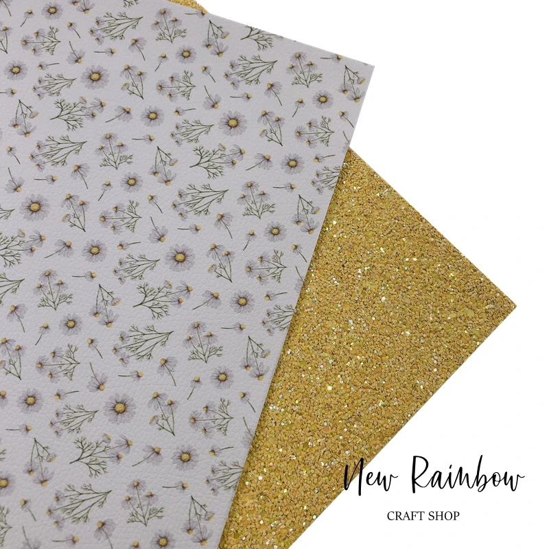 2 шт./лот простыни из искусственной кожи с блестками и принтом Daisy happy life 22 х3 0 см/шт.