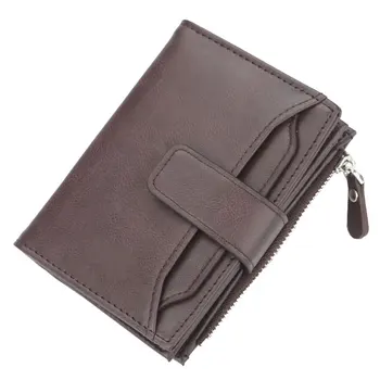 

Men Short Wallet Zipper Multi-Function Pu Leather Wallet Multi-Card Coin Purse New