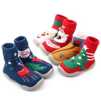 

Christmas Non-silp Cotton Baby Winter Warm Shoes Newborn Baby Toddler First Walkers Shoes Indoor step Shoes 0-3.5Y Toddler Shoes