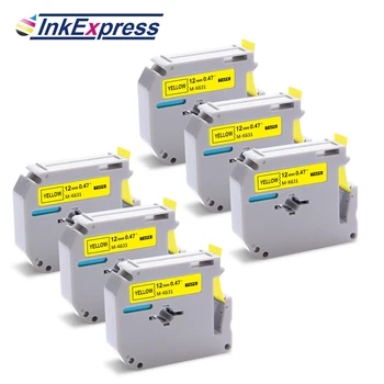

6PK Label Tape for Brother MK 631 Tape mk 631 M Tape Black on Yellow Label Tape 12mm for Brother P touch Label Printer PT-80