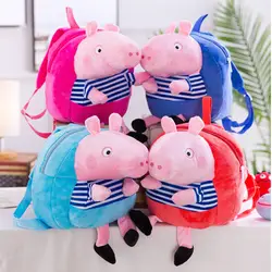 Свинка Пеппа Плюшевые Рюкзаки мягкие животные плюшевые игрушки креативный розовый свинка сумка для детского сада школьная сумка подарок