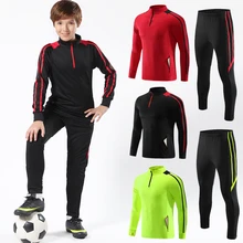 Мужской футбольный тренировочный костюм, Форменный Детский спортивный топ с длинными рукавами, Повседневный Активный костюм, комплект из 2 предметов: куртка на молнии+ штаны