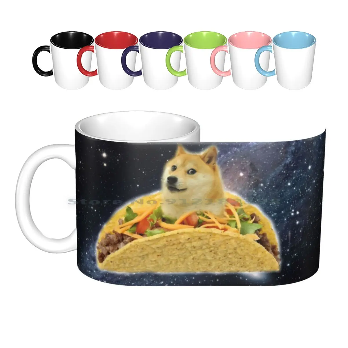 Taco Doge In Space Ceramic Mugs Coffee Cups Milk Tea Mug Doge Dog Taco  Space Spacedoge Universe Wallpaper Hd Wtf Wow Much Many - Mugs - AliExpress