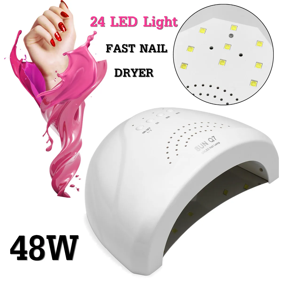 

48W Professional Nail Dryer 30 LED UV Lamp LCD Display Intelligence Drying Gels Nail Polish Nail Art Tools 110-240V