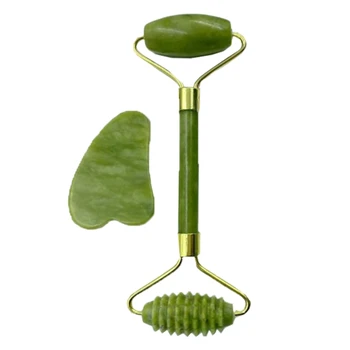 

Facial Massage Roller Double Jade Face Slimming Beauty Health Skin Care Guasha Tools with Gift Box