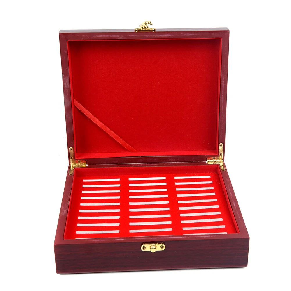  30 Pcs Round Coins Holders Storage Container Case Portable Wooden Display Box Collection DAG-ship