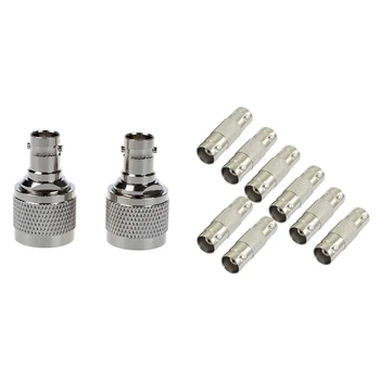 

2 Pcs N Male Crimp To Bnc Female Rf Coaxial Cable Adapter & 8 Pcs Bnc Female To Female F/F Connector Adapter