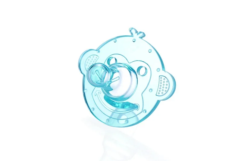 

1PCS Suckling Baby Cartoon All Silica Gel Breast Milk Round-Headed Pacifier Blue Monkey M-12005