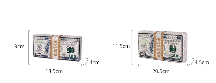 DOYUTIG классические клатчи в форме американских долларов, стразы для свадебной вечеринки, женские модные вечерние сумки с металлическим крестом, A249