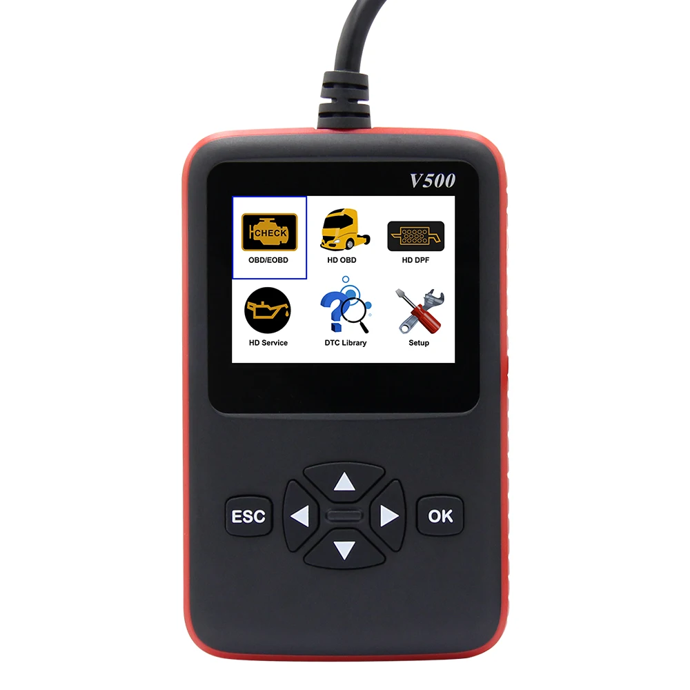 Автомобильный грузовик Obd2 сканер V500 HD сверхмощный грузовик Многоязычная Диагностика код ридер грузовик obd двойное использование авто диагностический инструмент