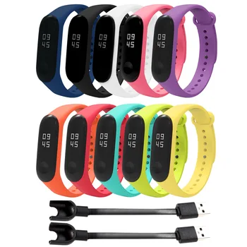 

Gosear 10pcs Replacement Watch Wrist Strap Bracelet Band + 2pcs USB Charger Charging Cable for Xiaomi Mi Band 3 Mi3 Miband 3