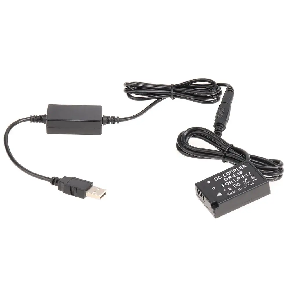 FOTGA LP-E17 Dummy Battery Plate Coupler with 5V 2A USB Cable for Canon EOS RP 77D 200D 750D 760D 800D
