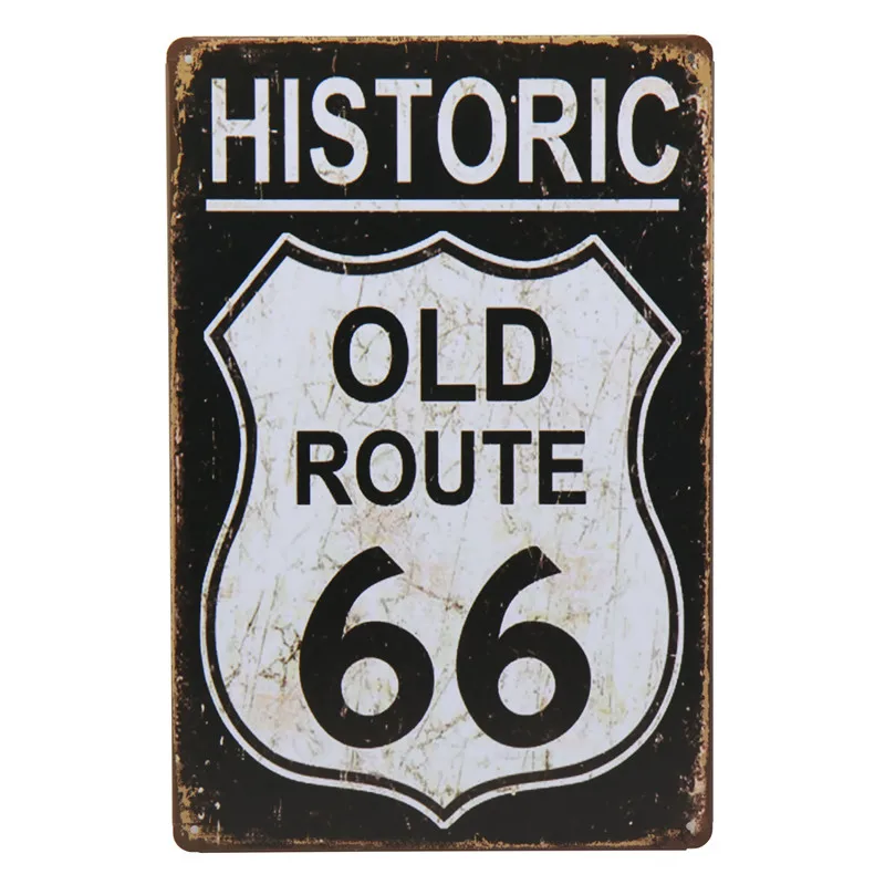 Номерной знак, металлическая пластина, номер автомобиля, Route 66, оловянные знаки, наклейки для бара, домашний декор, металлический гаражный знак, живопись, таблички 8x12 дюймов, H17 - Цвет: U