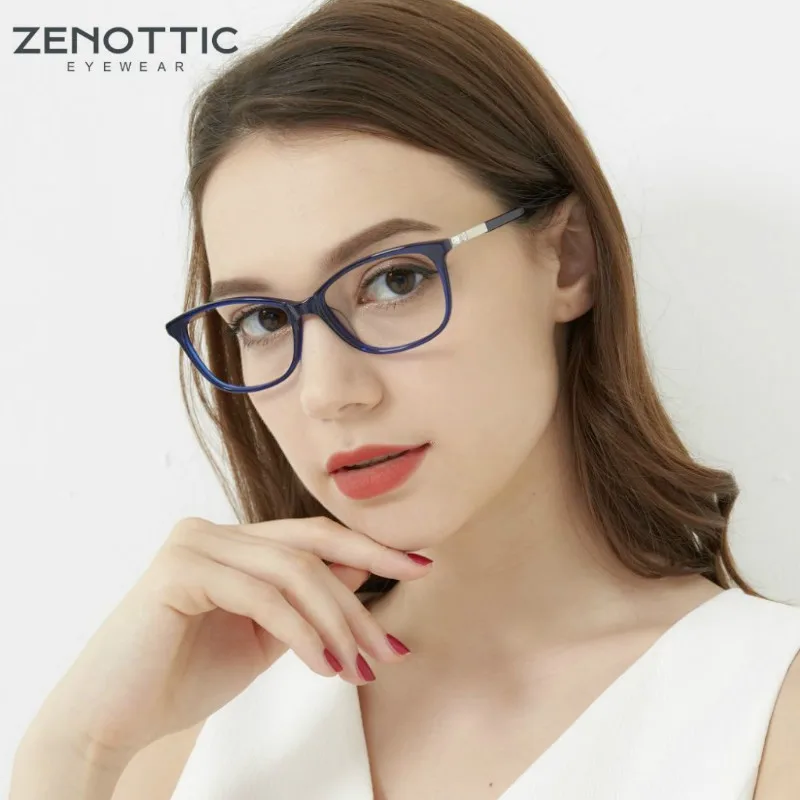 

ZENOTTIC Retro Acetate Cat Eye Glasses Frames For Women Myopia Optical Clear Lens Eyeglasses Frame Prescription Glasses Frame