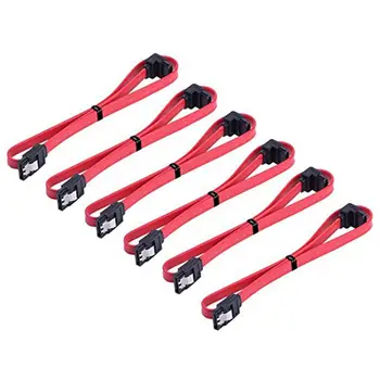 

6pcs 45cm SATA III 6.0 Gbps Data Cable with Locking Latch and 90-Degree Plug
