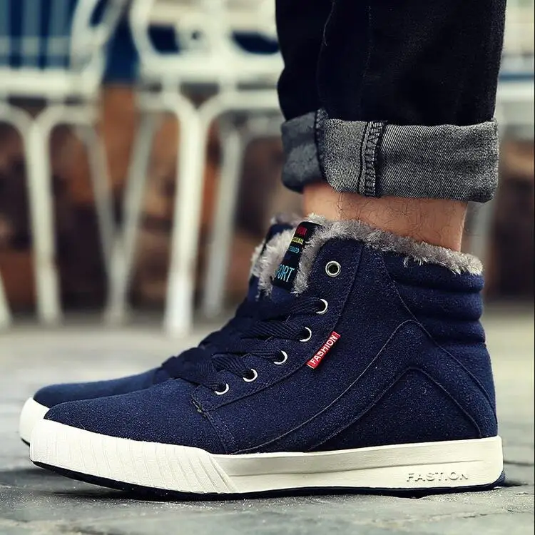 Men ankle boots matte PU snow warm shoes male man lace up shoe men's winter autumn booties sapato feminino chaussure M0173