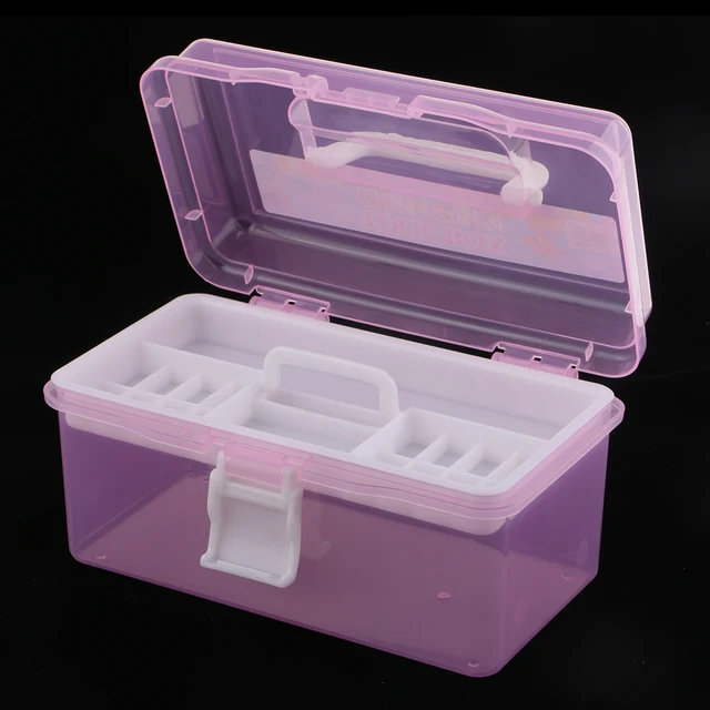 Pink Sewing Jewelry Painting Tools Box Home Storage Case Organizer w/Handle  - AliExpress