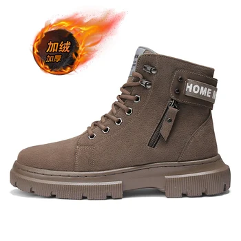 

Hipster Keep Warm Men Boots Lace Up Classic Boots Men Winter Ankle Lightweight Shoes Men Casual Boots Outdoor Footwears 39-44
