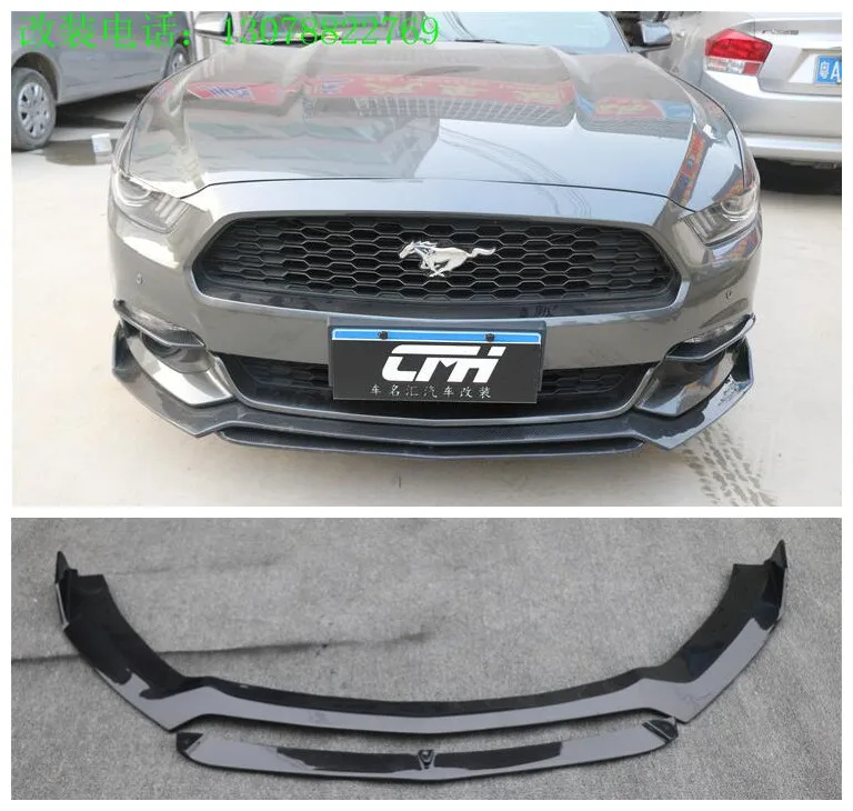 

High quality Carbon Fiber/ABS Car Bumper Front Lip Protector Fits For Ford Mustang 2015 2016 2017