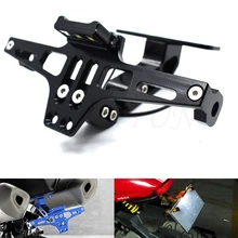 Универсальный CNC алюминиевый мотоцикл регулируемый угол номерной знак кронштейн для Yamaha YZF600R YZF750 YZF1000 R XJR1300 FJR1300 MT09