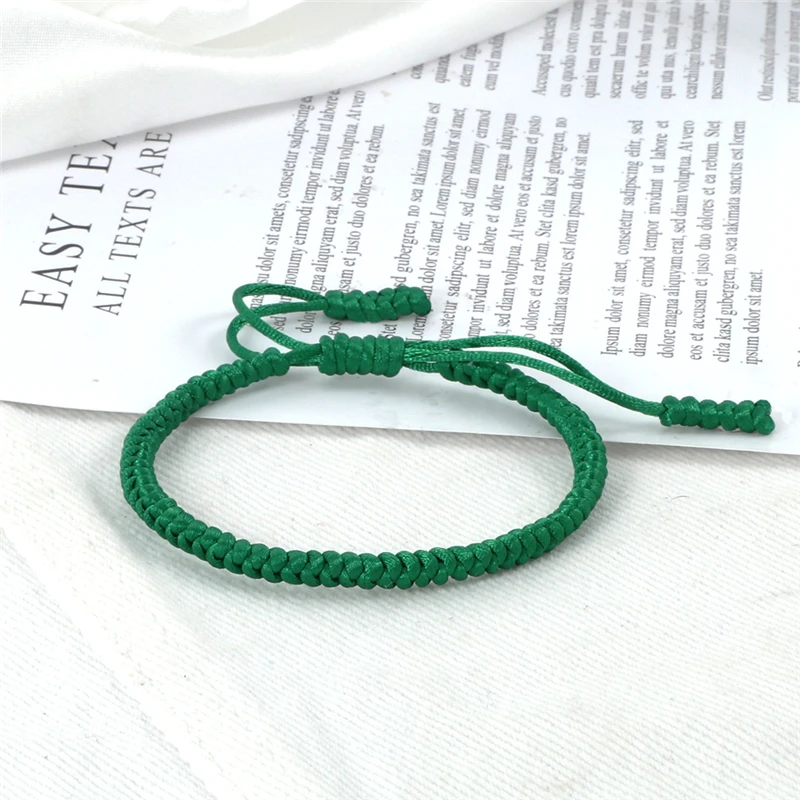 الخيط الأخضر مضفر سوار للرجال النساء المنسوجة يدوي...