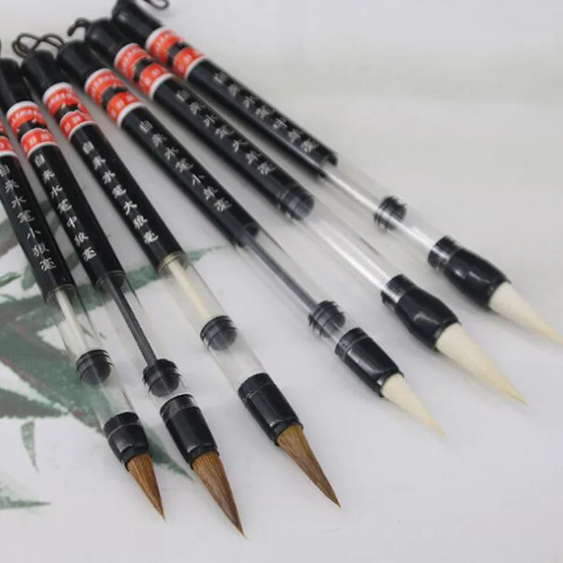 6Pcs/Set brush PEN water art calligraphy Brush hand writing WATER COLOR Pen Drawing Pen Stationery Office Supplies washable watercolor pen,watercolor pen