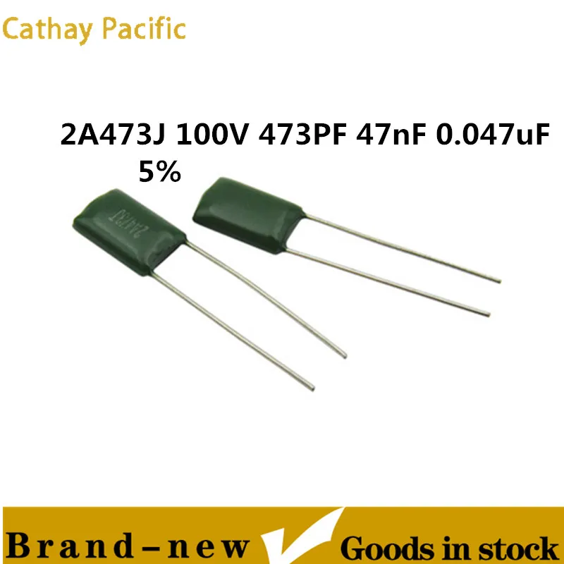 

50pcs Polyester film capacitor 100V 1nF 1.5nF 2.2nF 100nF 2A471J 2A102J 2A152J 2A222J 2A392J 2A332J 2A472J 2A103J 2A473J 2A104J