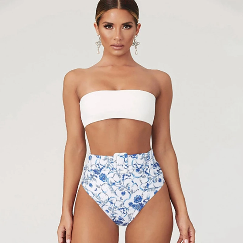 High waisted tube top bikini Outlet