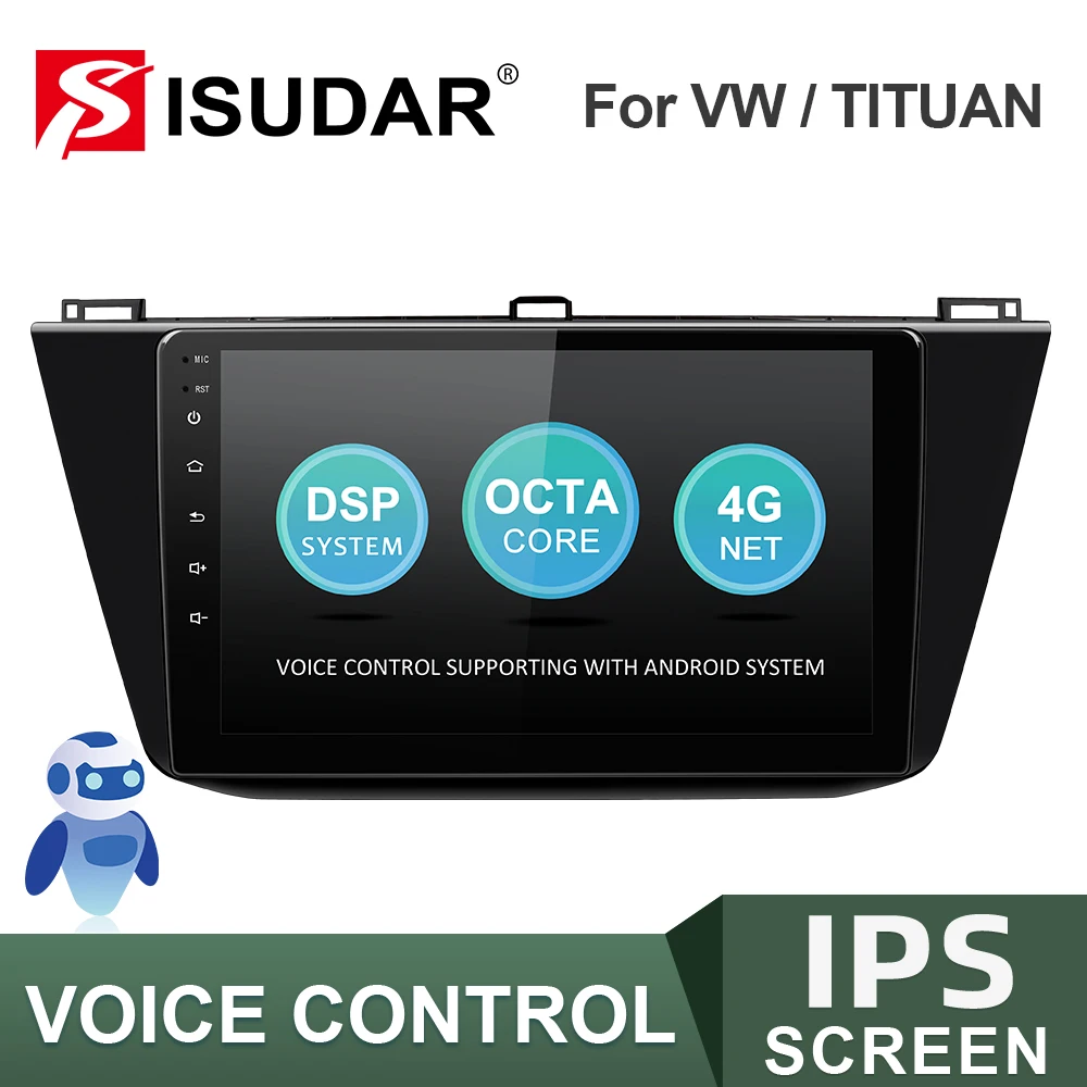 Авторадио ISUDAR V57S Android для VW/Volkswagen/Tiguan 2017 Автомобильный мультимедийный плеер IPS GPS