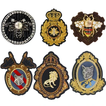 

Embroidery Metal Bee Lion Fox Patches for Clothing Appliques Badge Sew on Clothes DIY Apparel Bags Shoes Craft 5pc TH2127