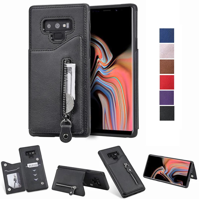 Чехол-кошелек в стиле ретро на молнии для Samsung Galaxy S8 S9 S10 5G Plus S10E A50 Note 10 10+ Note 8 9, Чехол-держатель для карт, чехол для телефона