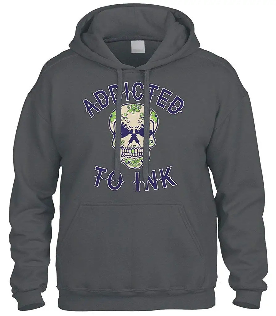 Addicted to Ink Sugar Skull Толстовка для любителей татуажа Толстовка Hoodyunisex Мужская Женская толстовка