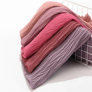 

10pc Leaf Pleated Women Wrinkle bubble chiffon Hijab scarf shawls crinkle muslim Turban wraps pleat shawls long wrap scarves