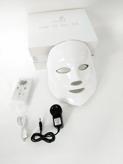 AU Plug with box Светодиодный светильник для подтяжки лица маска светодиодный для лечения акне светильник маска для лица фотон светодиодный маска для лица корейский уход за кожей светодиодный маска терапии - Цвет: AU Plug with box
